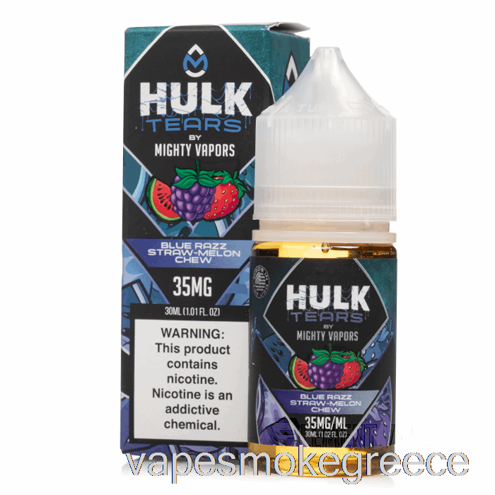 Vape Greece Blue Razz άχυρο πεπόνι μάσημα - Hulk δάκρυα άλατα - 30ml 50mg